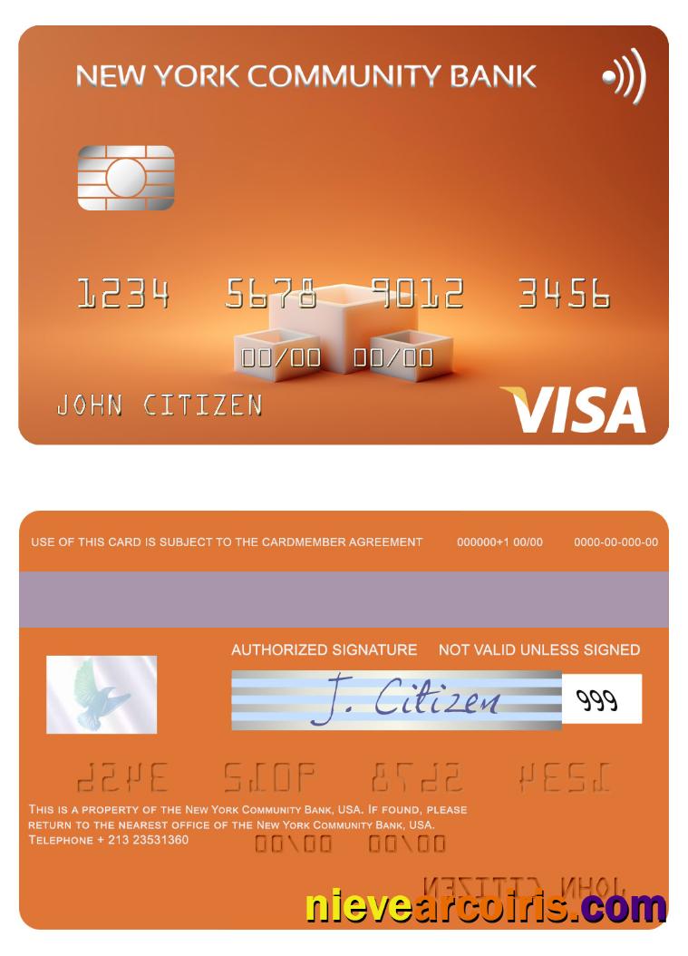 USA New York Community Bank visa card 